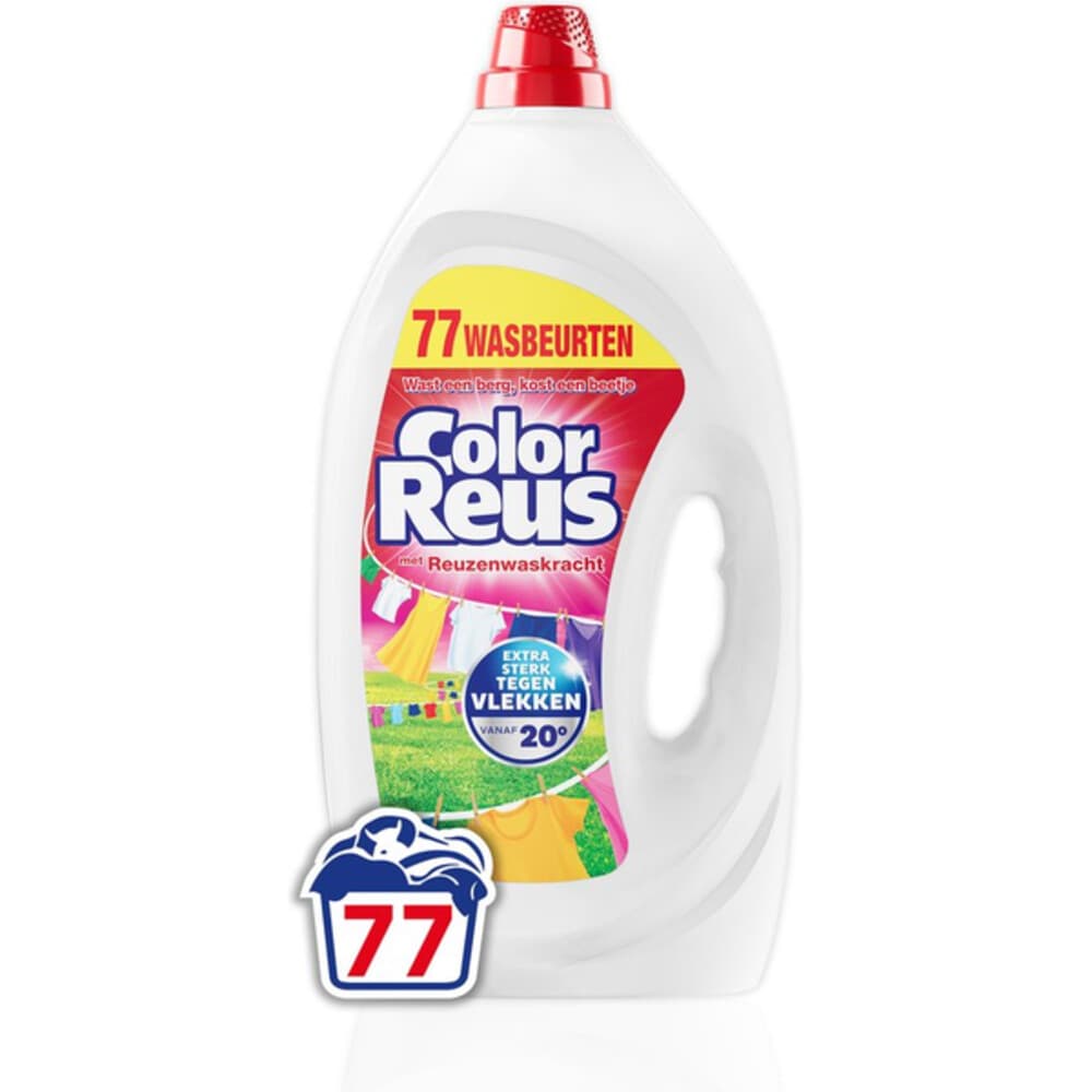 1+1 gratis: Witte Reus Wasmiddel Color Reus Gel 77 Wasbeurten 3,465 liter