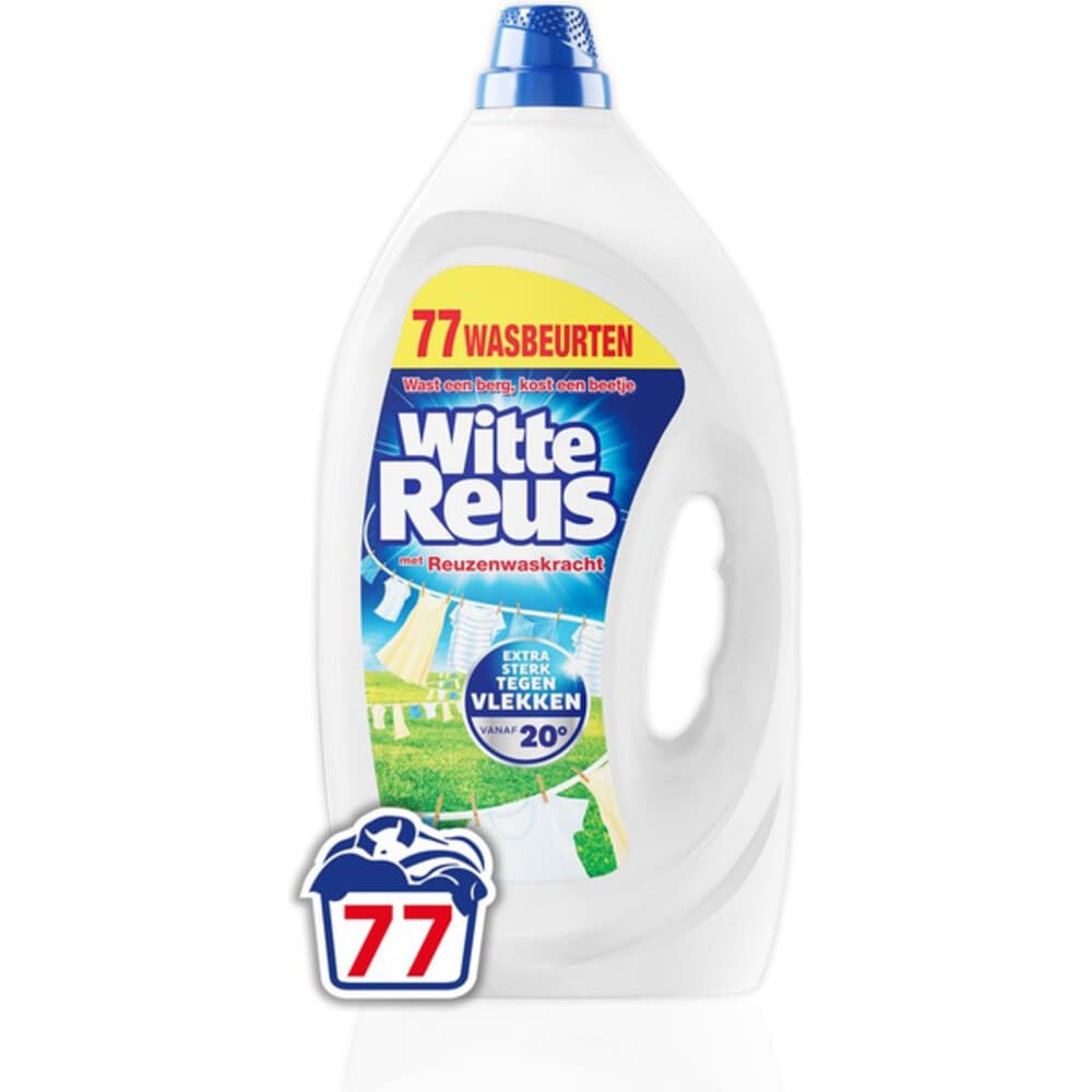 1+1 gratis: Witte Reus Wasmiddel Gel 77 Wasbeurten 3,465 liter