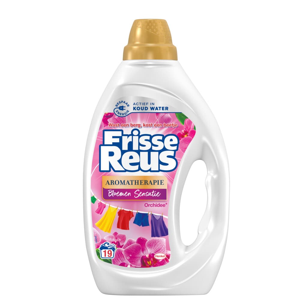 2+1 gratis: Witte Reus Wasmiddel Frisse Reus Gel Orchidee 19 Wasbeurten 855 ml