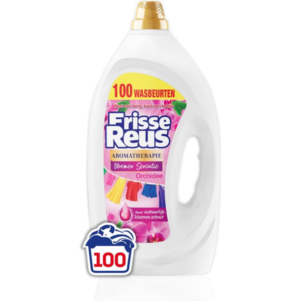 1+1 gratis: Witte Reus Wasmiddel Frisse Reus Gel Orchidee 100 Wasbeurten 4,5 liter