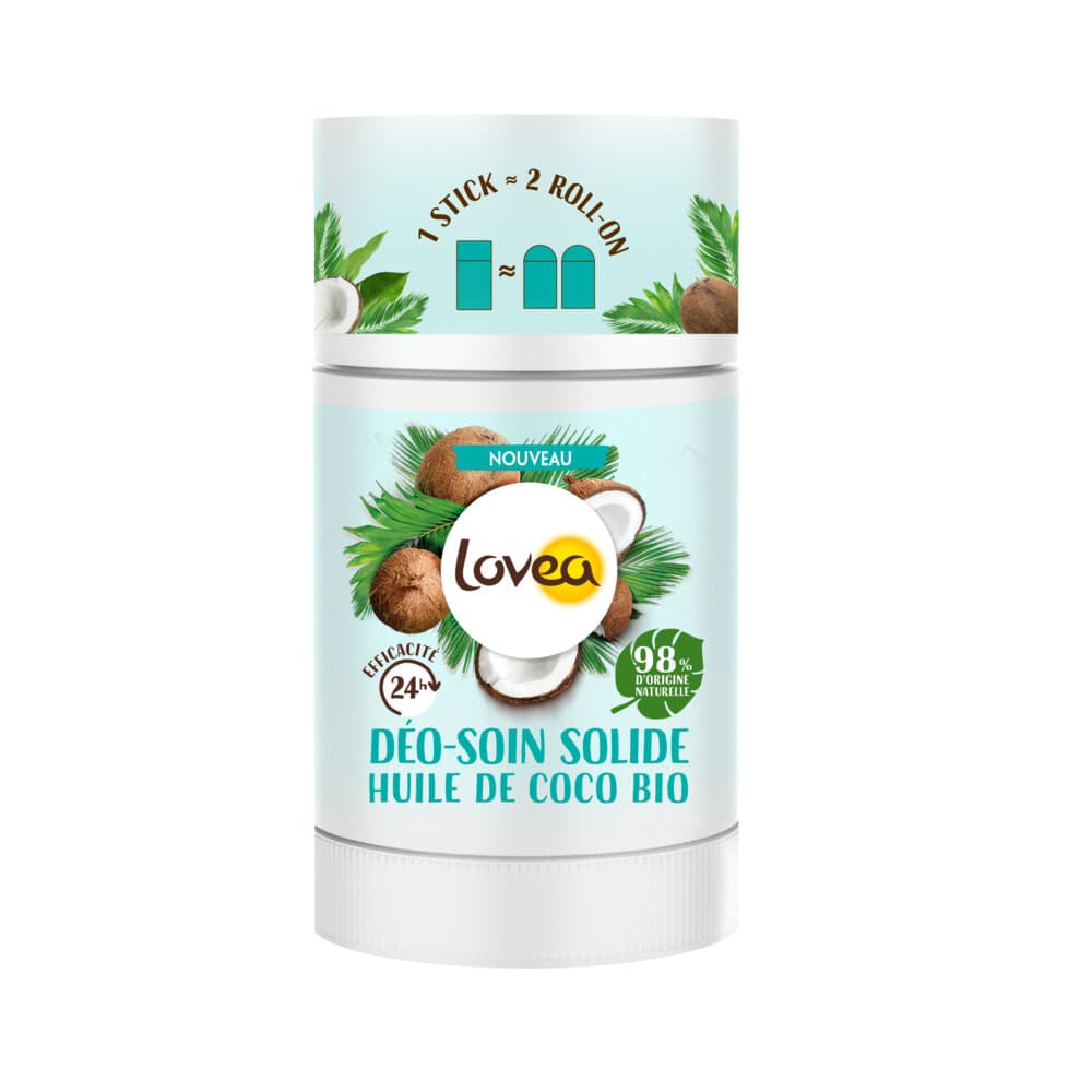 3x Lovea Solid Deodorant Organic Coconut Oil 50 gr