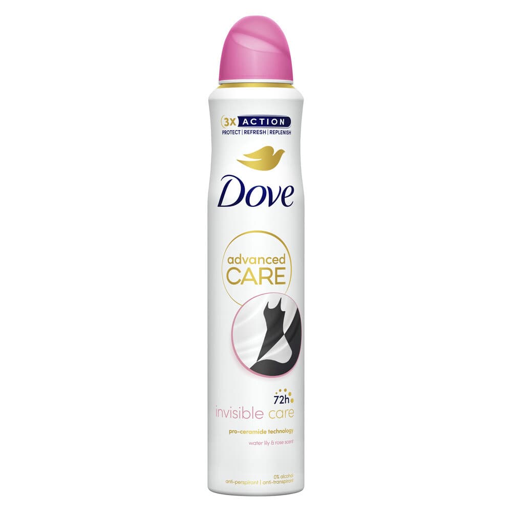 2+1 gratis: Dove Deodorant Spray Invisible Care 200 ml