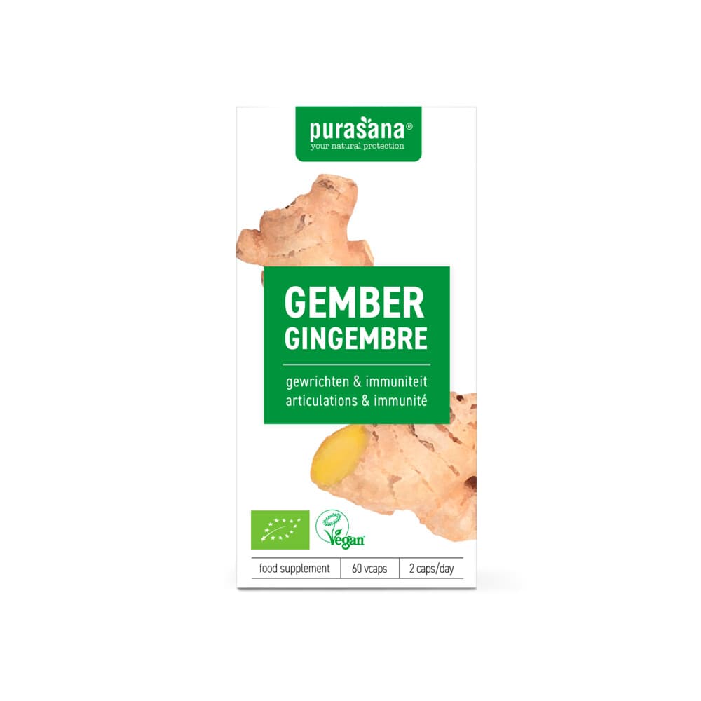 Gratis Verzending: 2x Purasana Gember 250 mg 60 vegacapsules