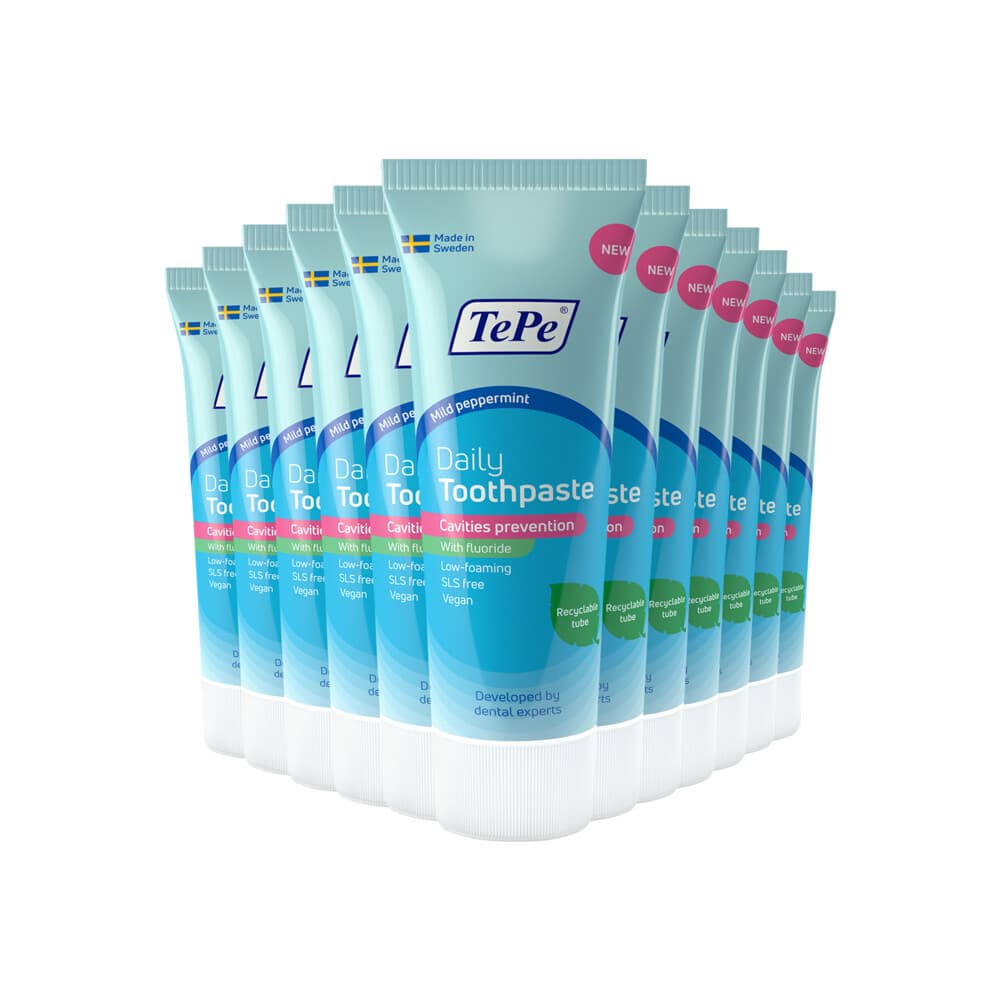 12x TePe Tandpasta Daily 75 ml