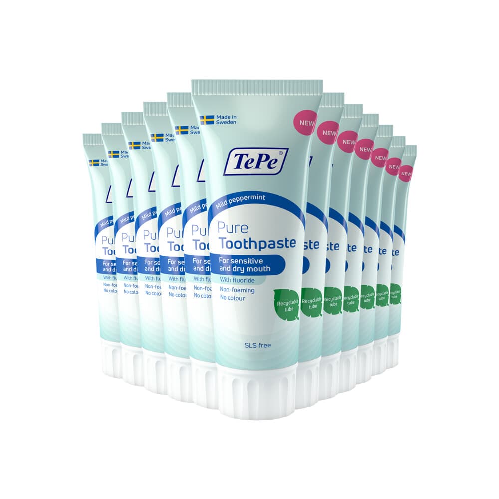 12x TePe Tandpasta Pure Mild Peppermint 75 ml