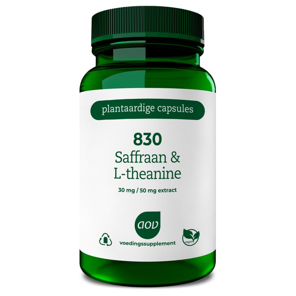Gratis Verzending: 2x AOV 830 Saffraan&L-theanine 30 vegacapsules