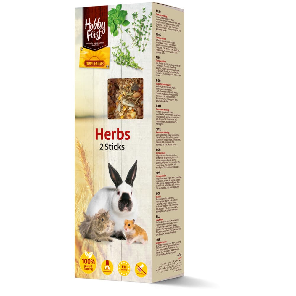 8x HobbyFirst Hope Farms Sticks Small Animals Herbs 112 gr