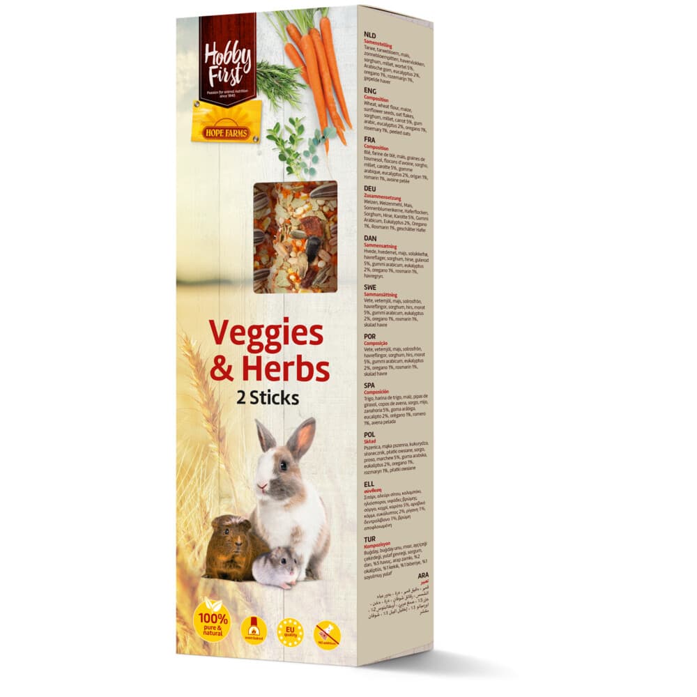8x HobbyFirst Hope Farms Sticks Small Animals Veggies&herbs 180 gr