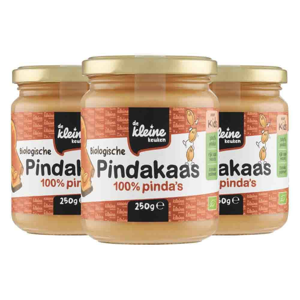 3x de Kleine Keuken Bio Pindakaas 6-8 mnd 250 gr