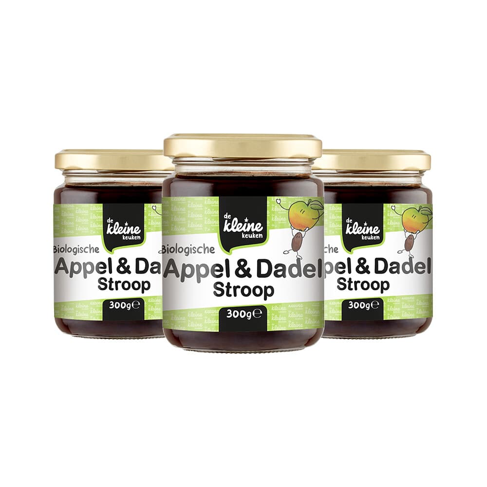 3x de Kleine Keuken Bio Appel&Dadelstroop 300 gr