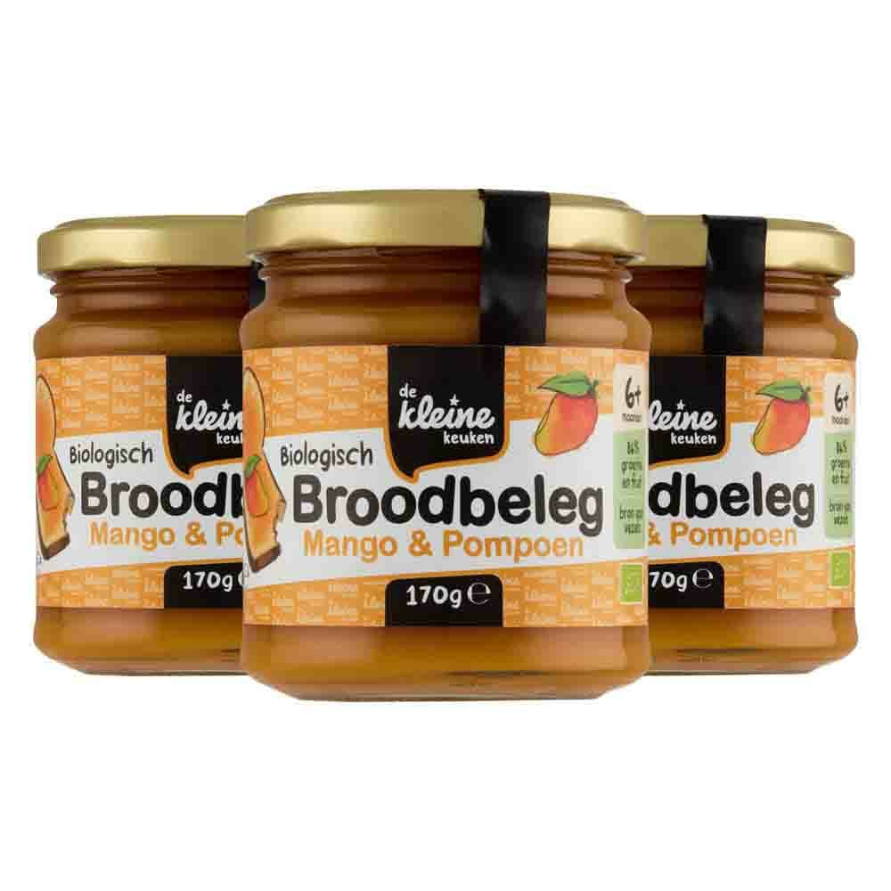 3x de Kleine Keuken Bio Mango en Pompoen Spread 170 gr