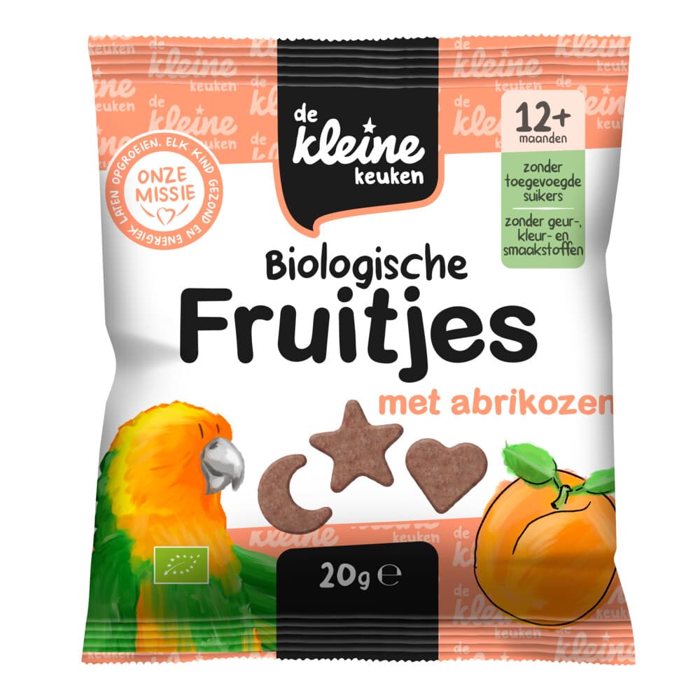 de Kleine Keuken Bio Fruitjes met Abrikozen 20 gr