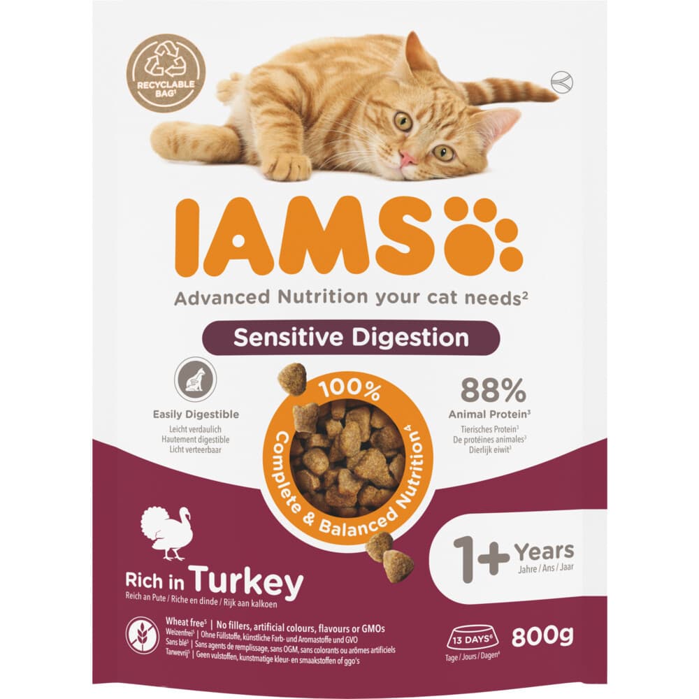 IAMS Cat adult Sensitive Digestion Turkey 800 gr