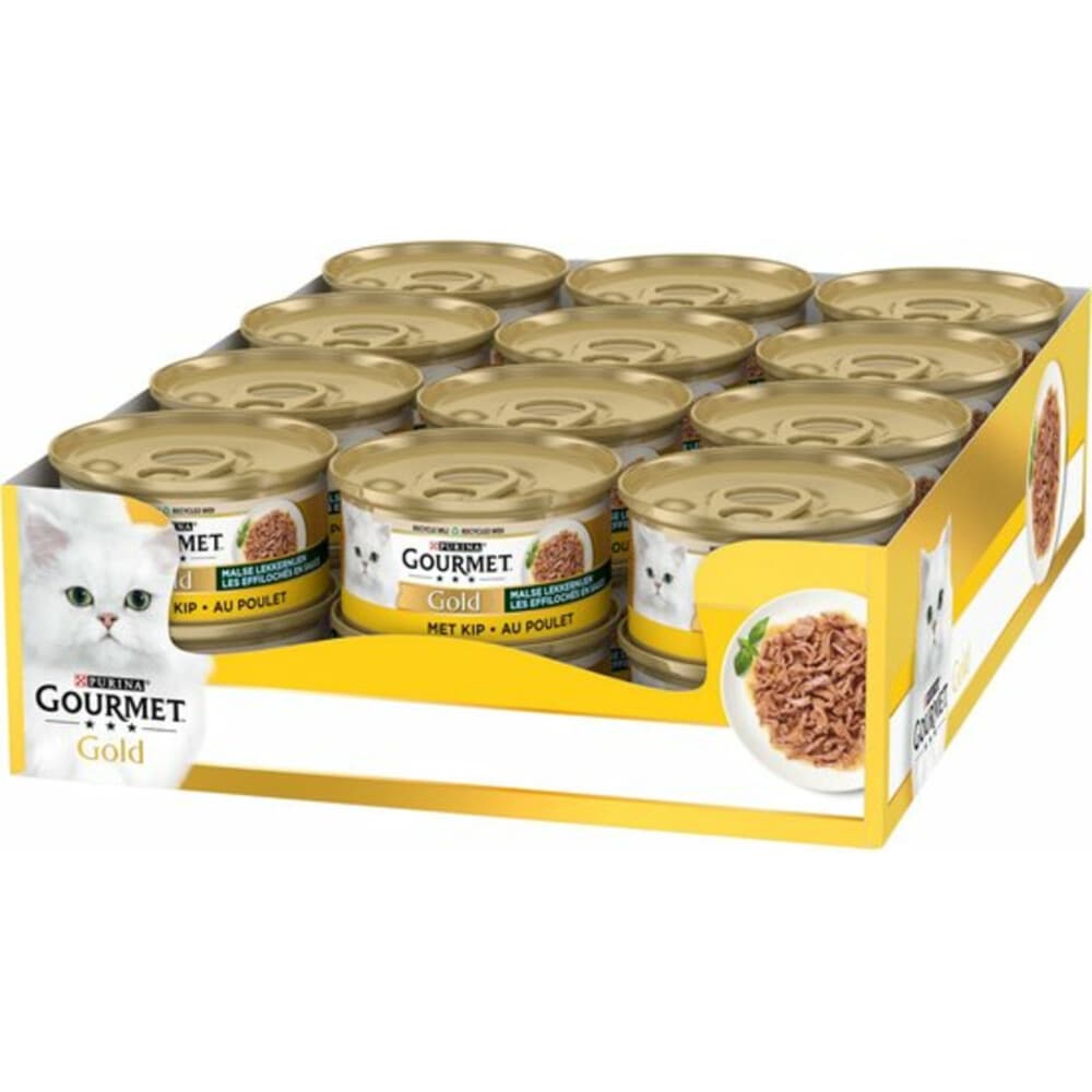 24x Gourmet Gold Kattenvoer Nat Malse Lekkernijen Kip 85 gr