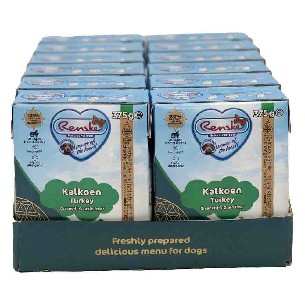 12x Renske Vers Graanvrij Tetra Hondenvoer Nat Kalkoen 375 gr