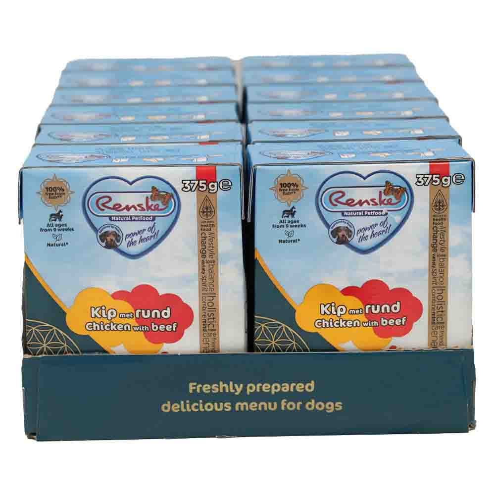 12x Renske Vers Puppy Tetra Hondenvoer Nat Rund 375 gr