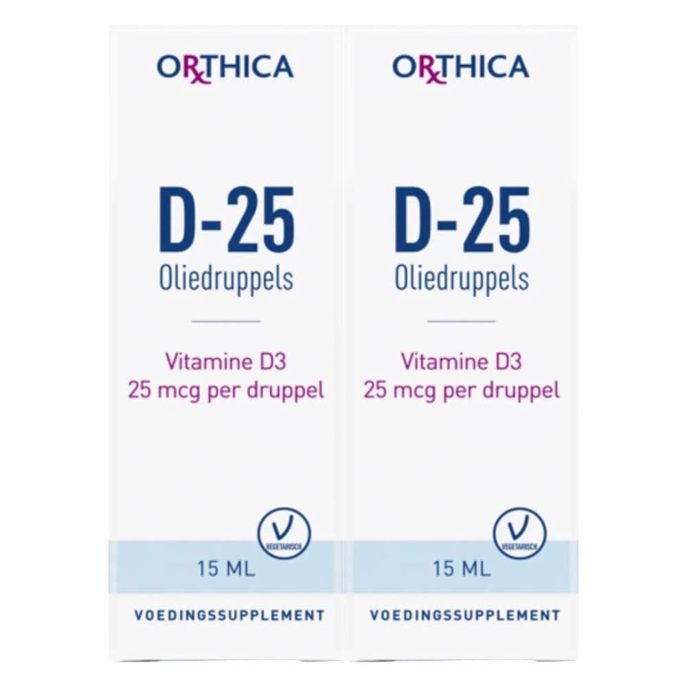 Gratis Verzending: 2x Orthica Vitamine D-25 Oliedruppels 15 ml