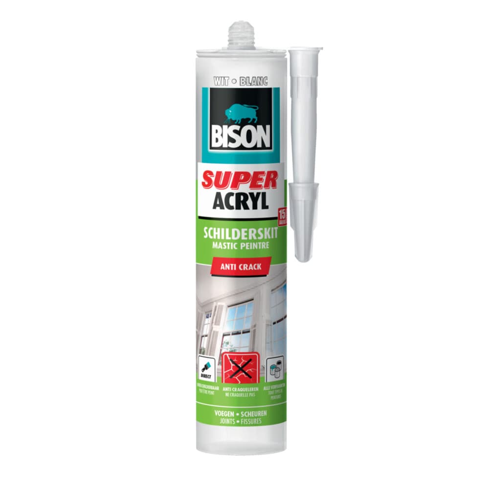 12x Bison Super Acrylaat Schilderskit Wit 300 ml