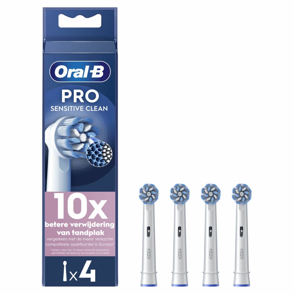 6x Oral-B Opzetborstels Sensitive Clean Wit 4 stuks