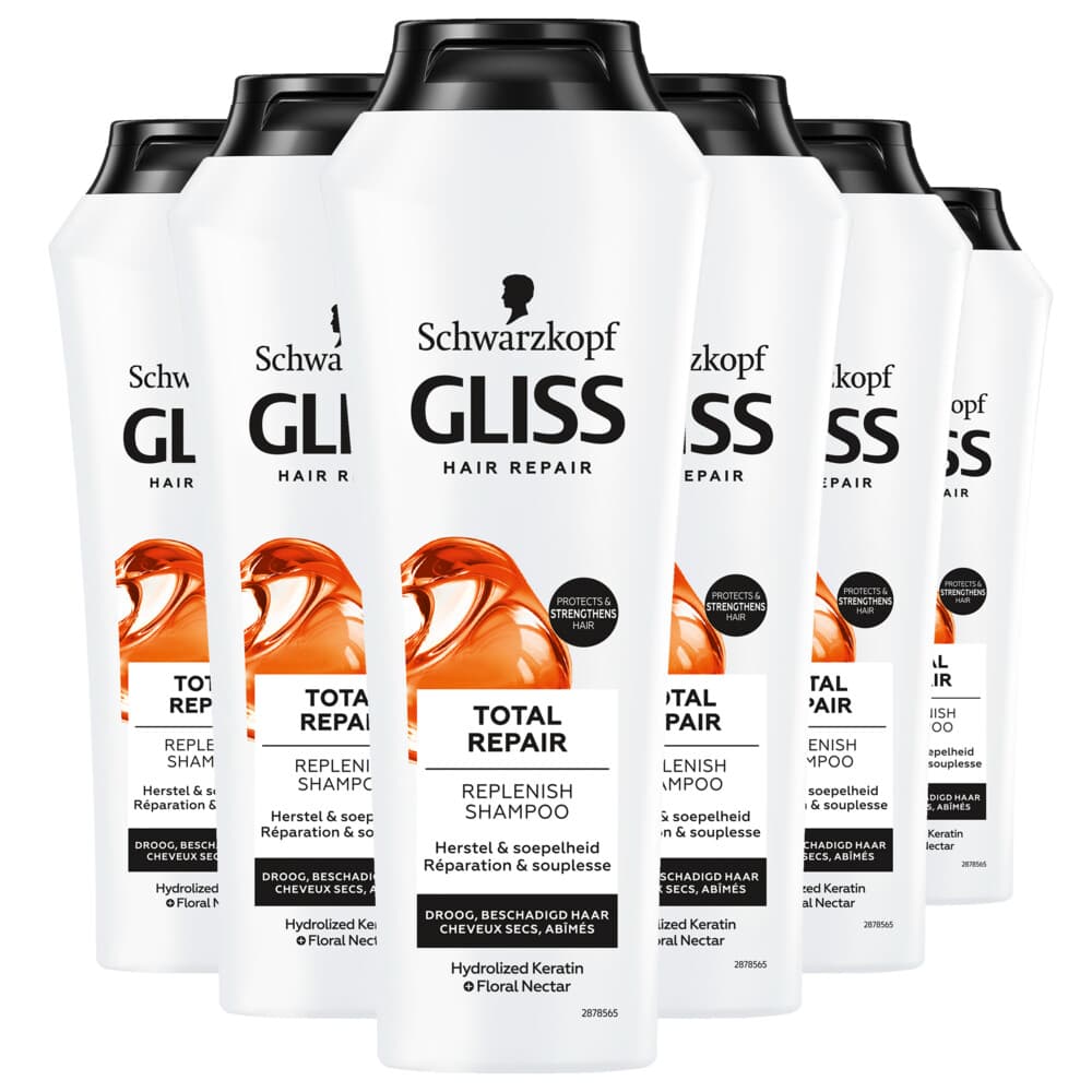 6x Gliss Shampoo Total Repair 250 ml