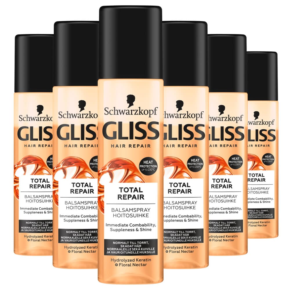 6x Gliss Anti-klit Spray Total Repair 200 ml