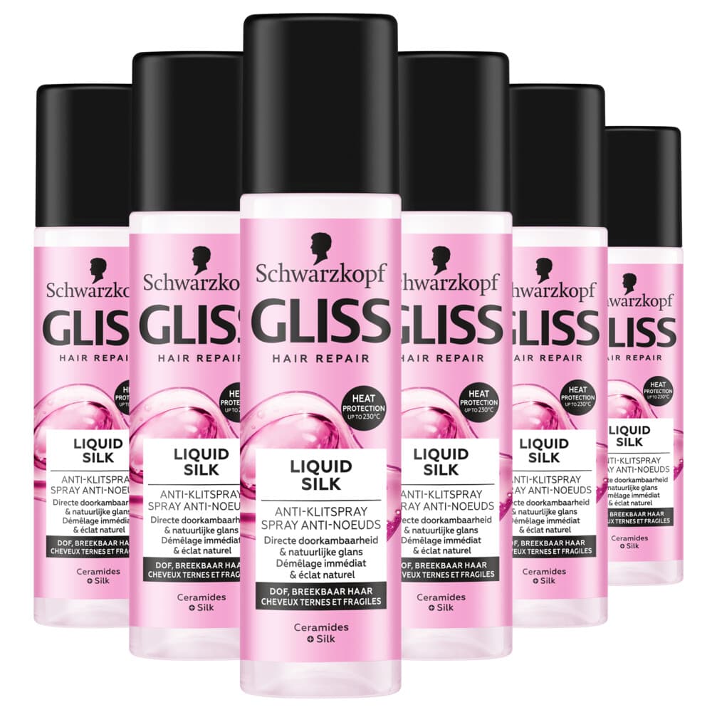 6x Gliss Anti-Klit Spray Liquid Silk 200 ml