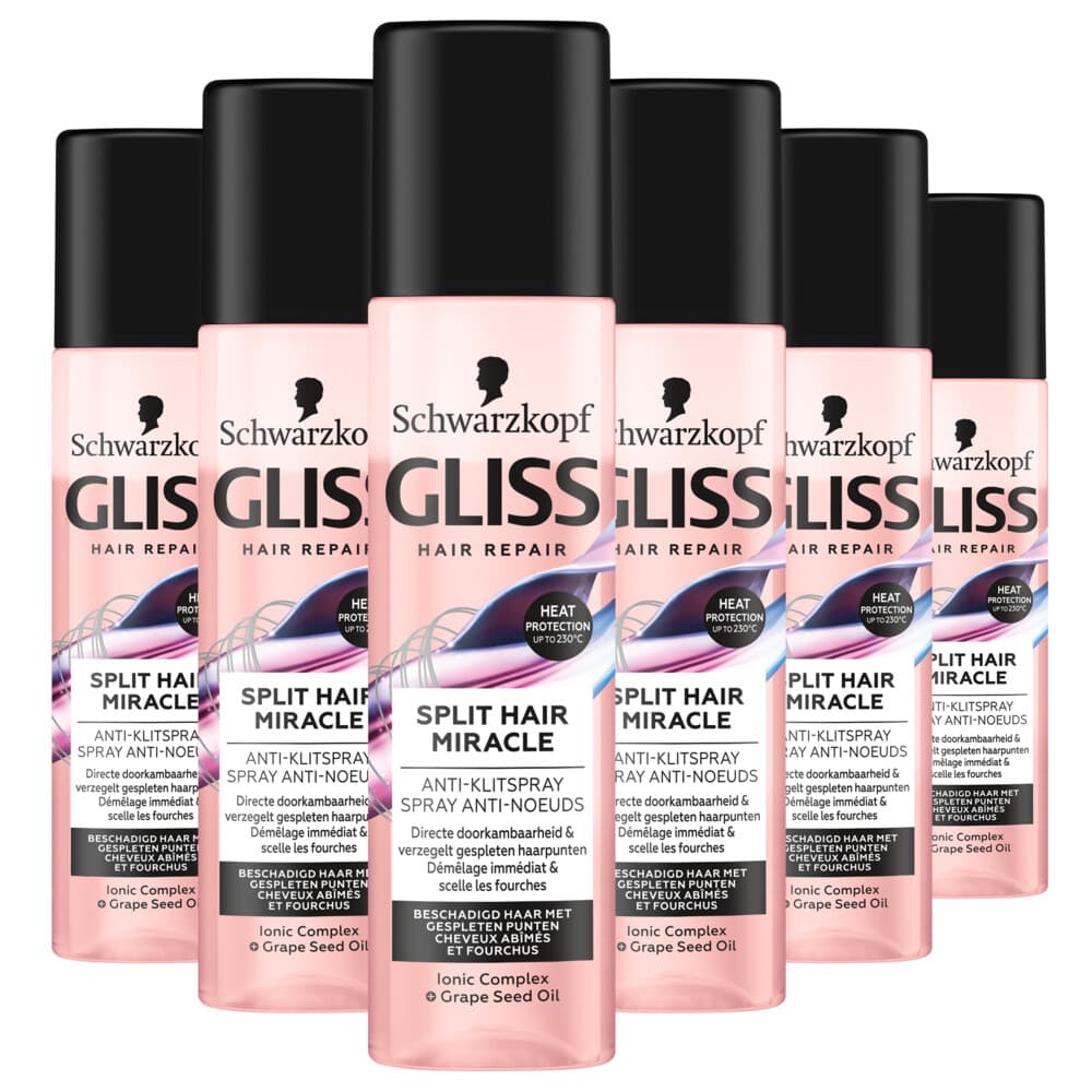 6x Gliss Split End Anti Klit Spray 200 ml