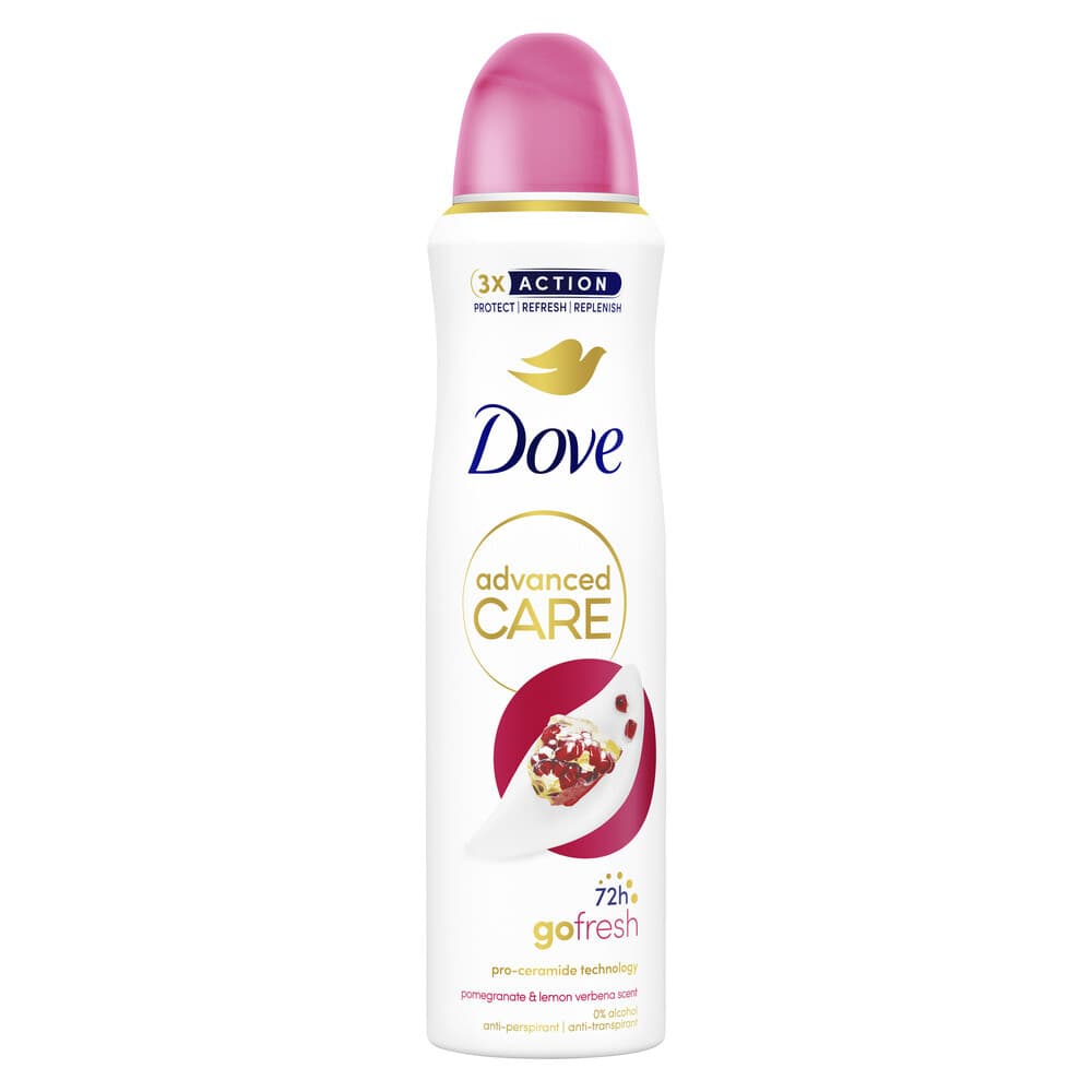 2+1 gratis: Dove Deodorant Spray Pomegranate&Lemon Verbena 150 ml
