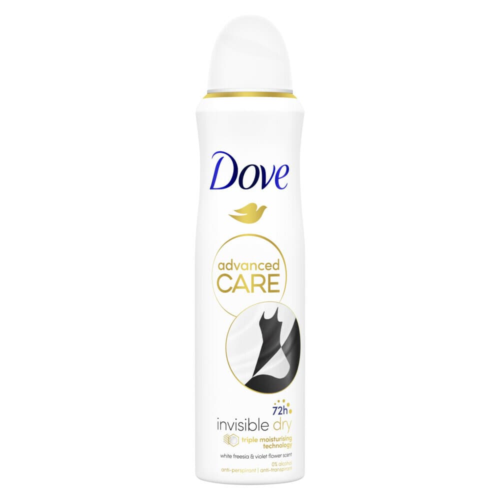 2+1 gratis: Dove Deodorant Spray Invisible Dry 150 ml