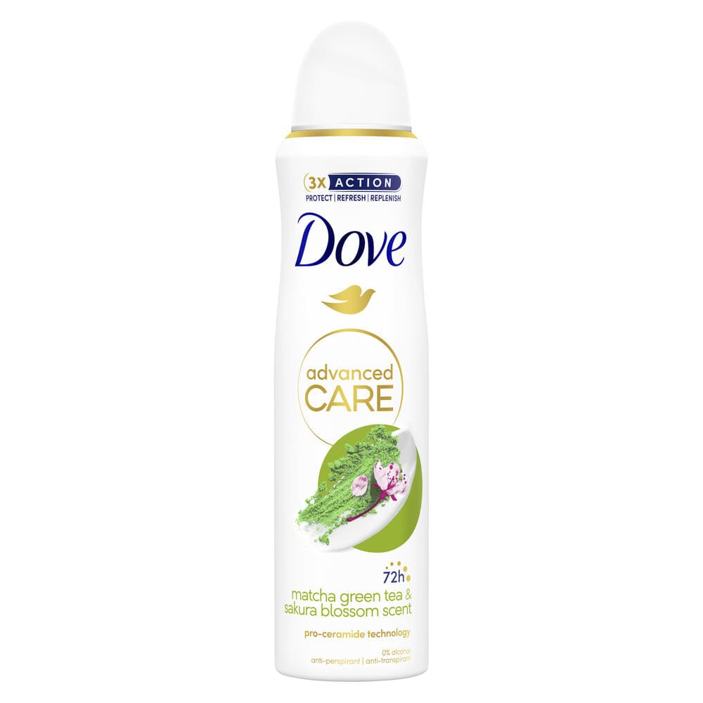 2+1 gratis: Dove Deodorant Spray Matcha&Sakura 150 ml