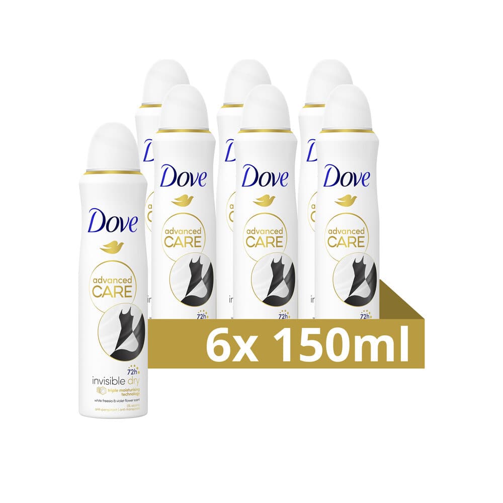 6x Dove Deodorant Spray Invisible Dry 150 ml