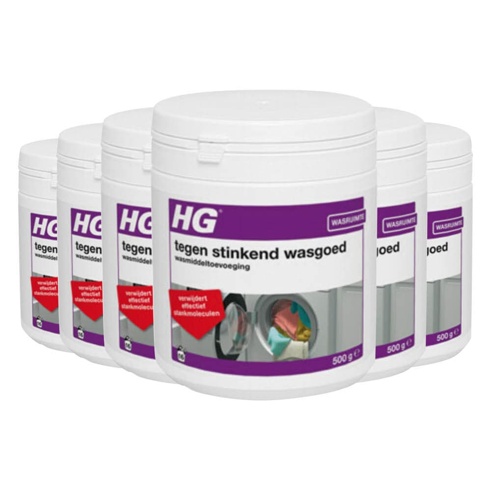 6x HG Tegen Stinkend Wasgoed Wasmiddeltoevoeging 500 gr