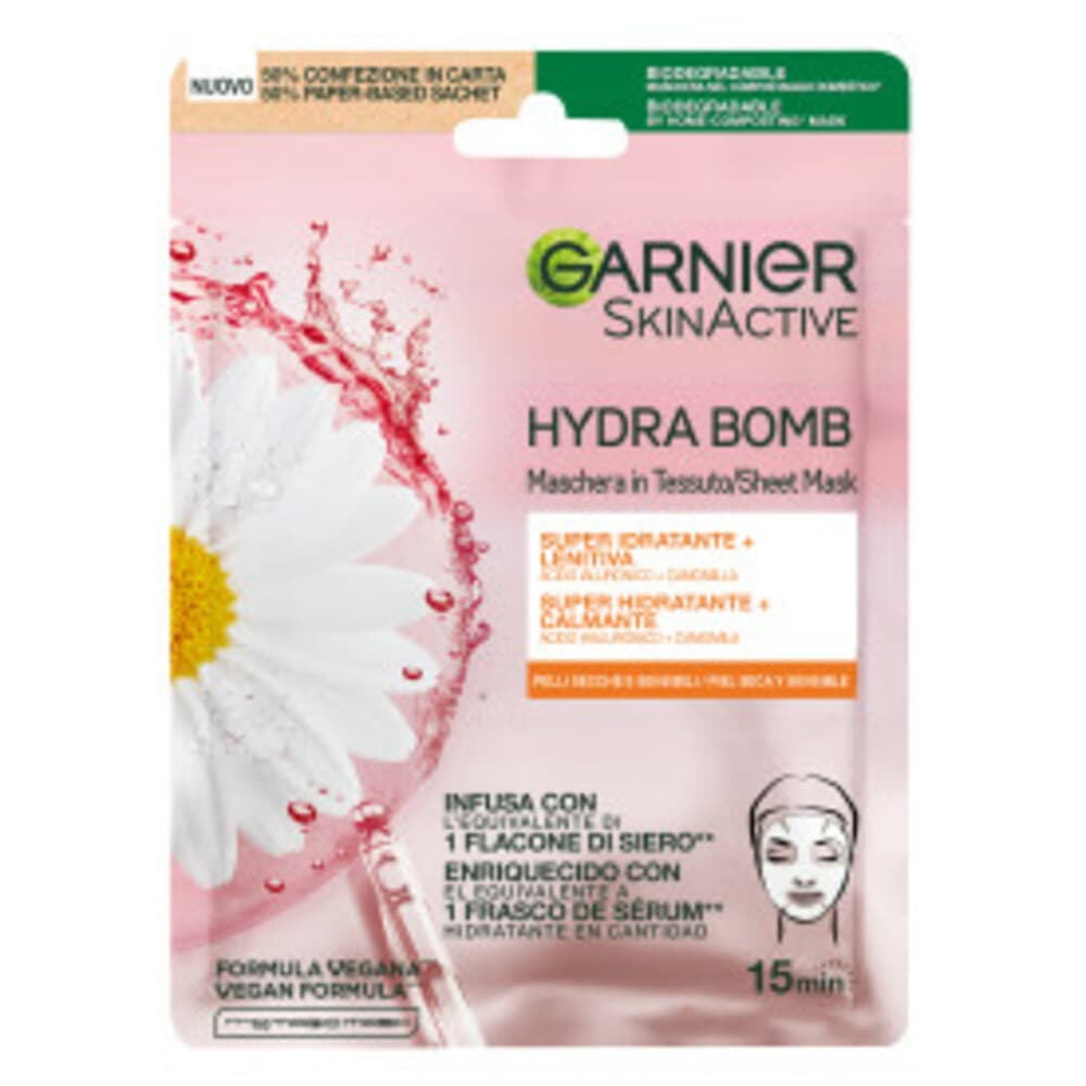 20x Garnier SkinActive Hydra Bomb Tissue Masker met Kamille en Hyaluronzuur