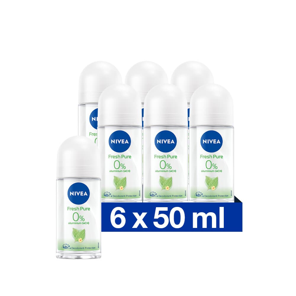 6x NIVEA Deodorant Roller Pure&Natural Jasmine 50 ml
