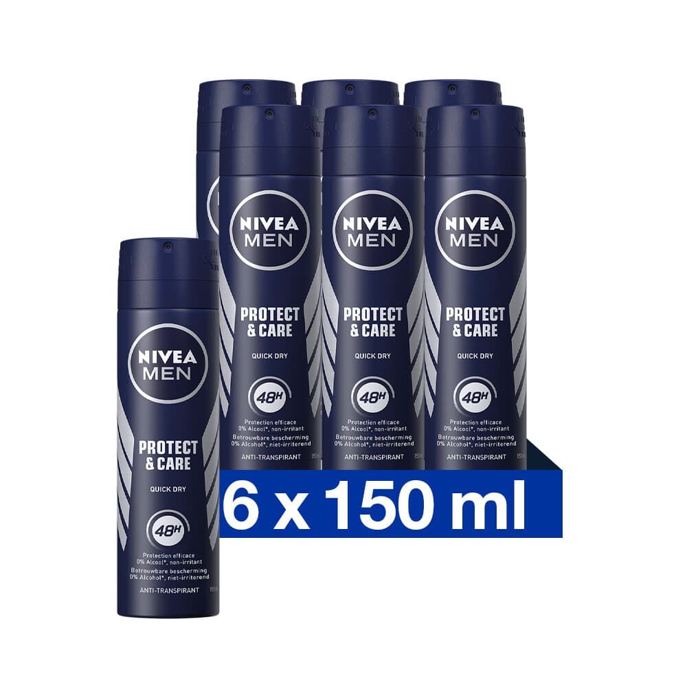 6x NIVEA Men Deodorant Spray Protect&Care 150 ml