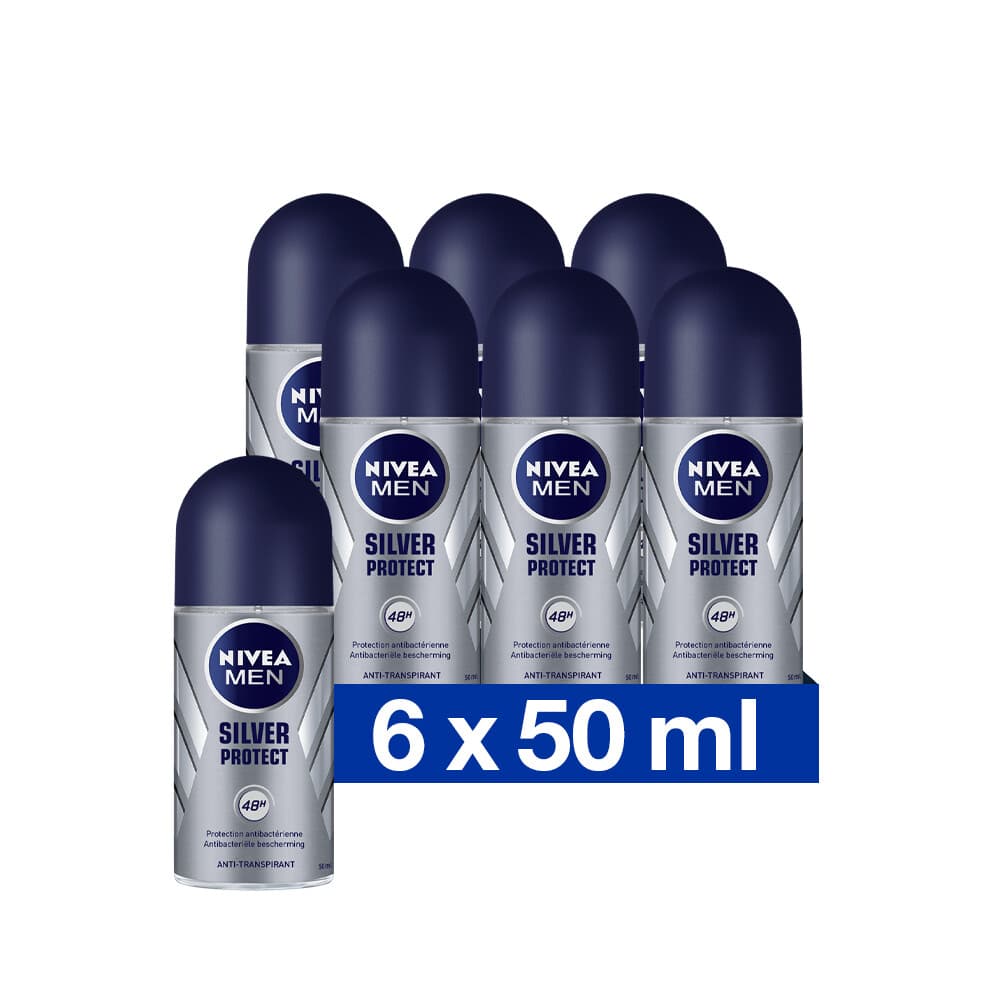 6x NIVEA Men Deodorant Roller Silver Protect 50 ml