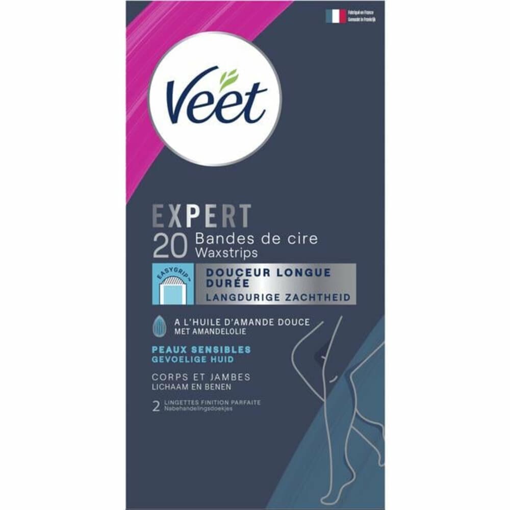 3x Veet Expert Koude Waxstrips Benen Sensitive 20 stuks