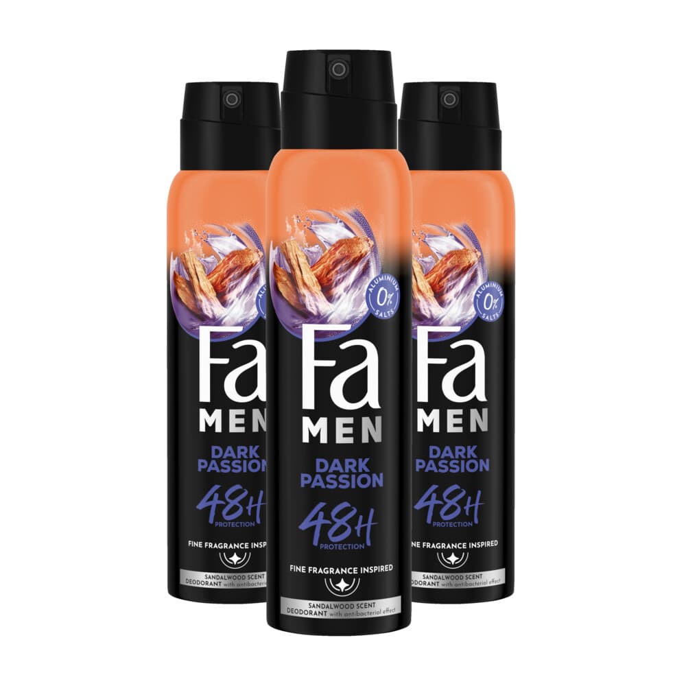 3x Fa Men Deodorant Spray Dark Passion 150 ml