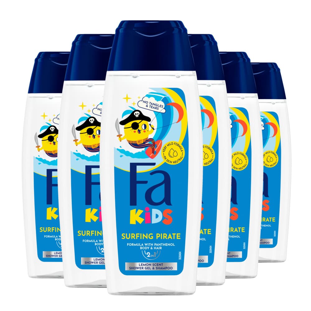 6x Fa Douchegel&Shampoo Kids Surfing Pirate 250 ml
