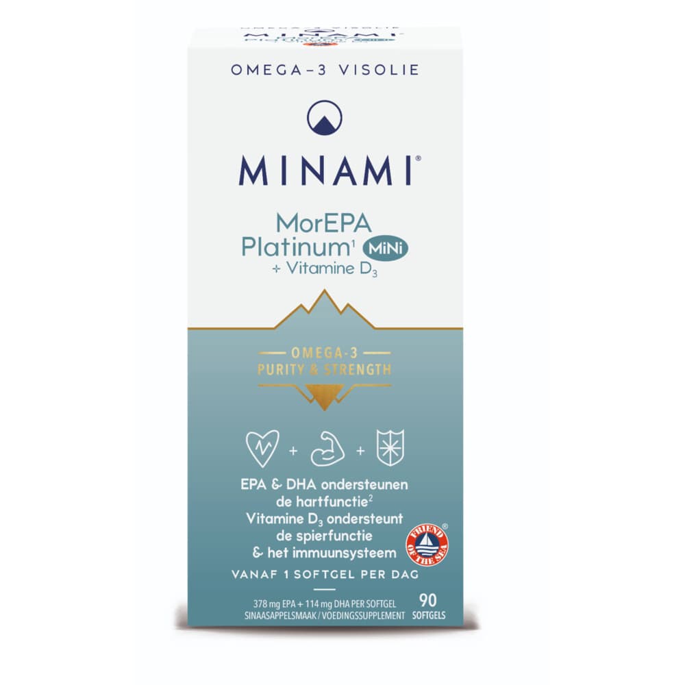 Gratis Verzending: 2x Minami MorEPA Platinum Mini + Vitamine D3 90 softgels
