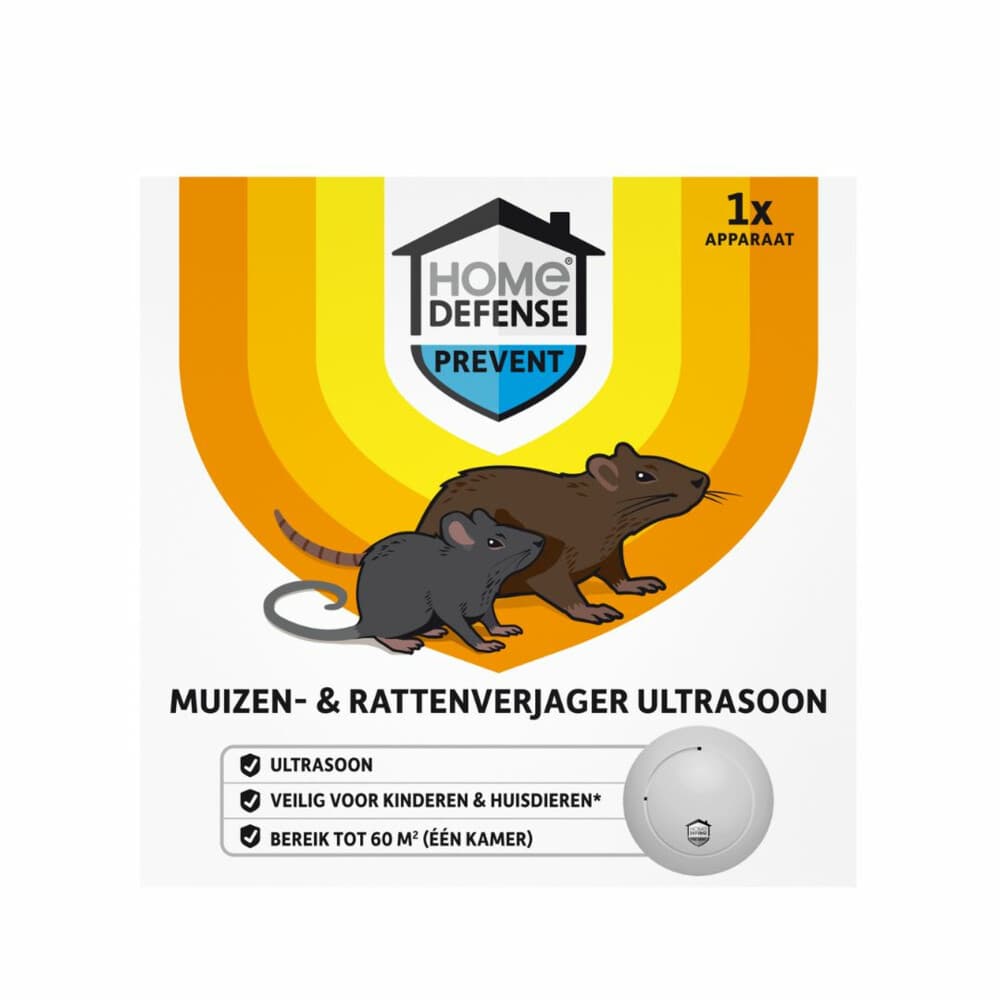Home Defense Muizen- en Rattenverjager 60 m2 Ultrasoon