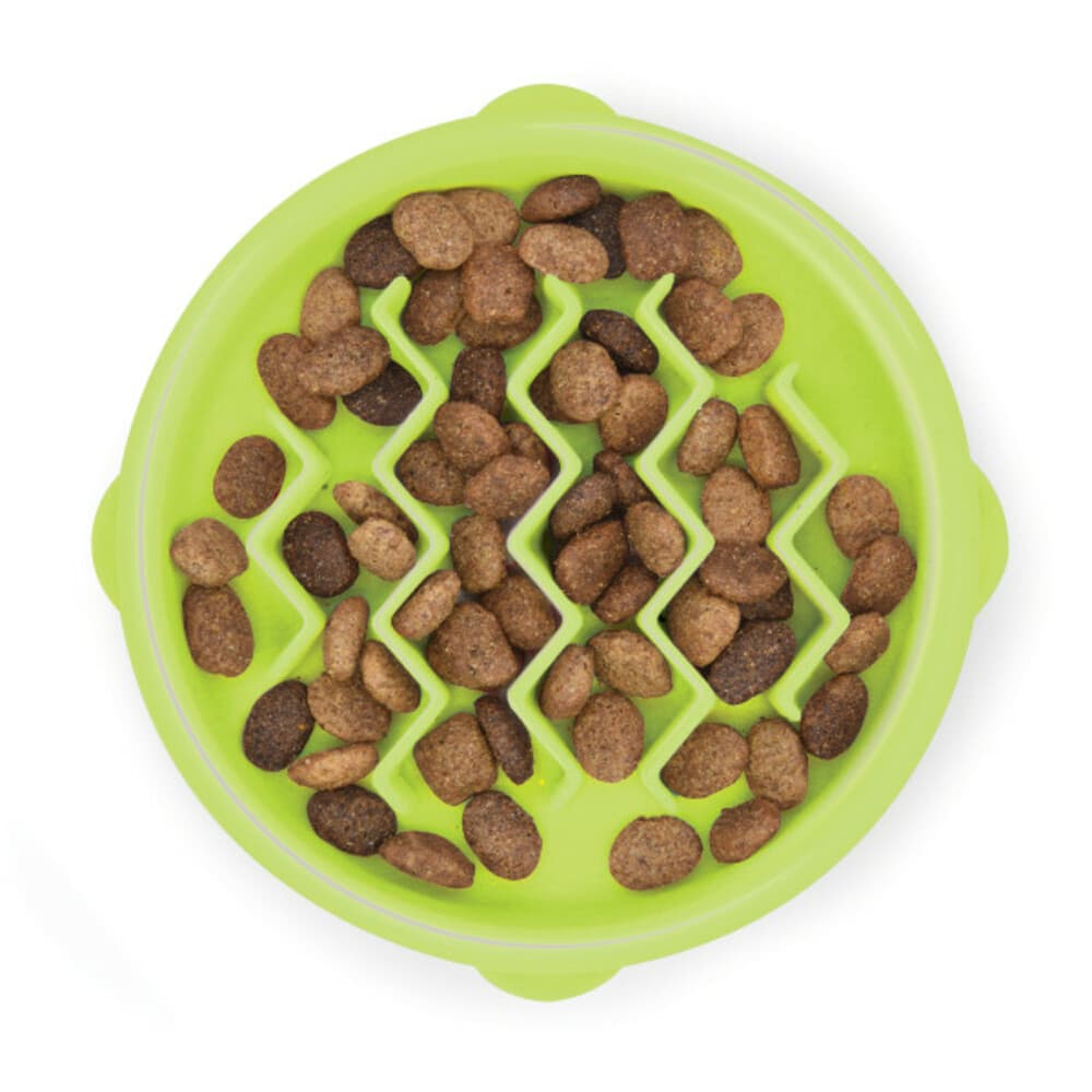 Outward Hound Cat Fun Feeder Wave Lime 14,0 x 15,2 x 2,5 cm