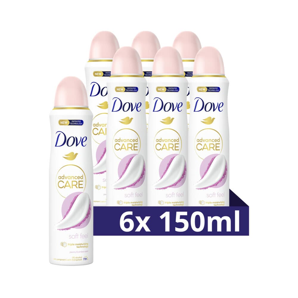 6x Dove Deodorant Spray Soft Feel 150 ml
