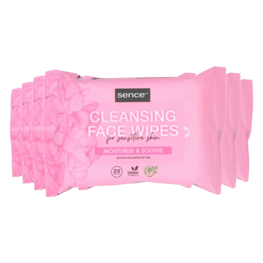 6x Sence Gezichtsreinigingsdoekjes Gevoelige Huid 20 stuks