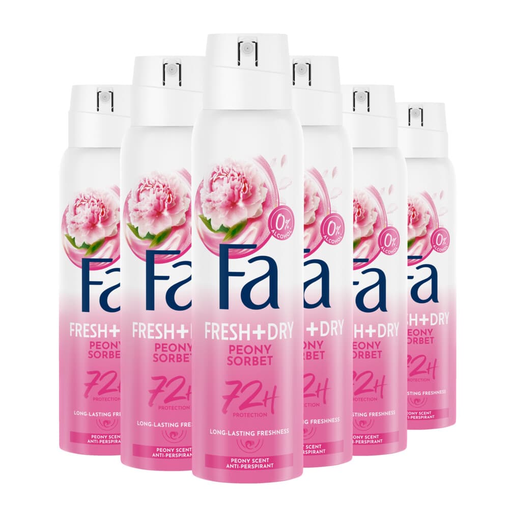 6x Fa Deodorant Spray Peony Sorbet 150 ml