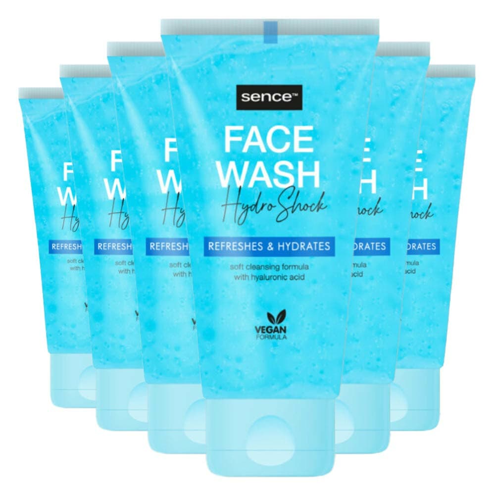 6x Sence Face Wash Alle Huidtypes Hydro Shock 150 ml