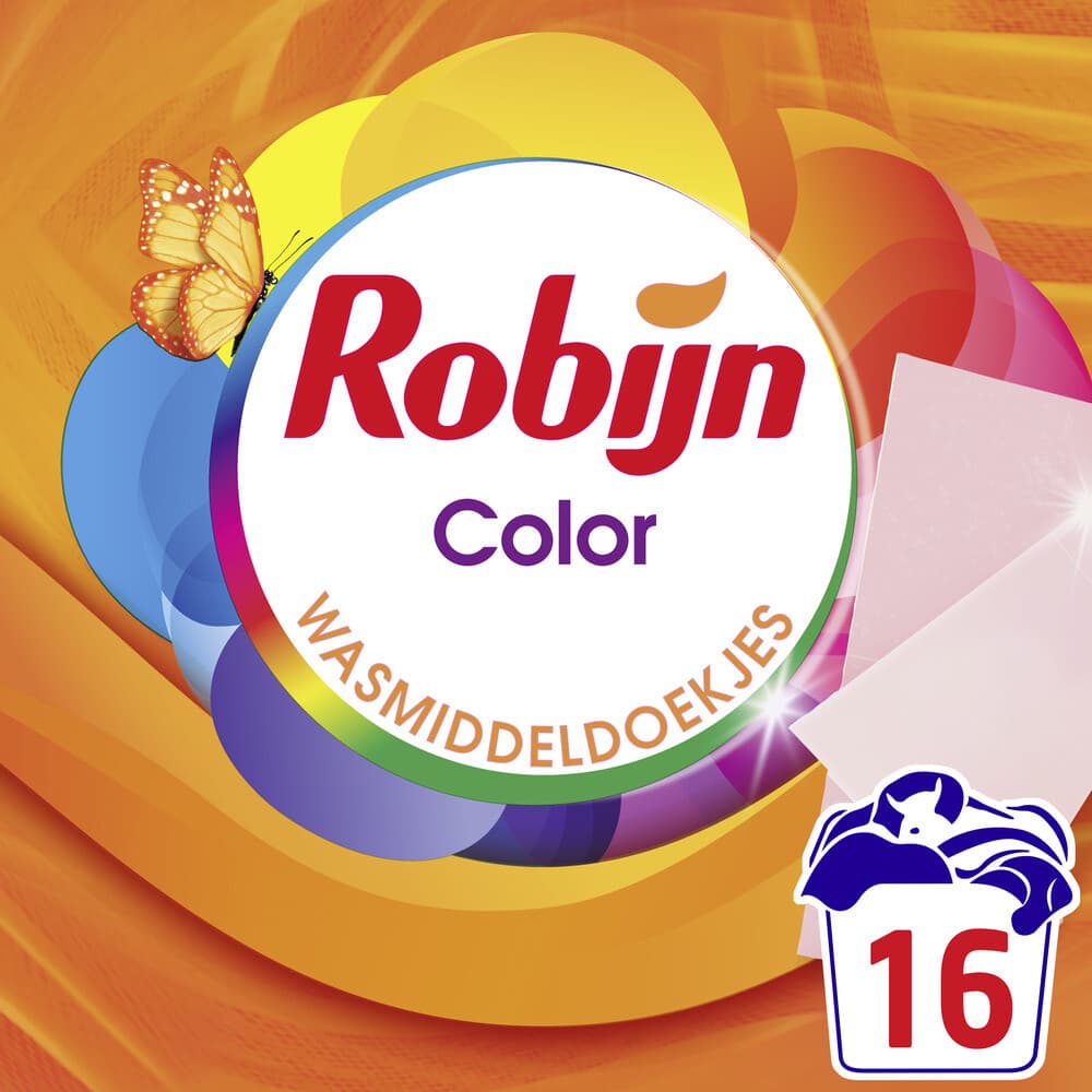 2+1 gratis: Robijn Wasmiddeldoekjes Color 16 stuks