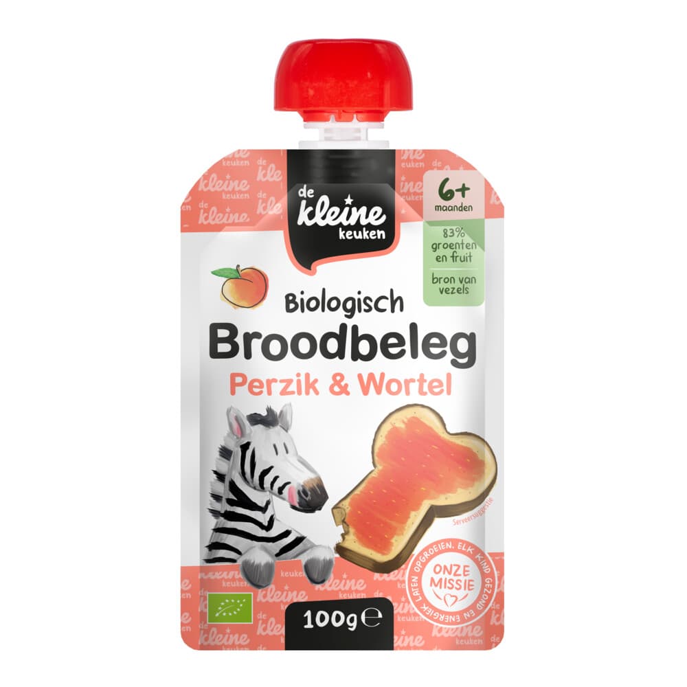 de Kleine Keuken Bio Broodbeleg Perzik&Wortel 100 gr
