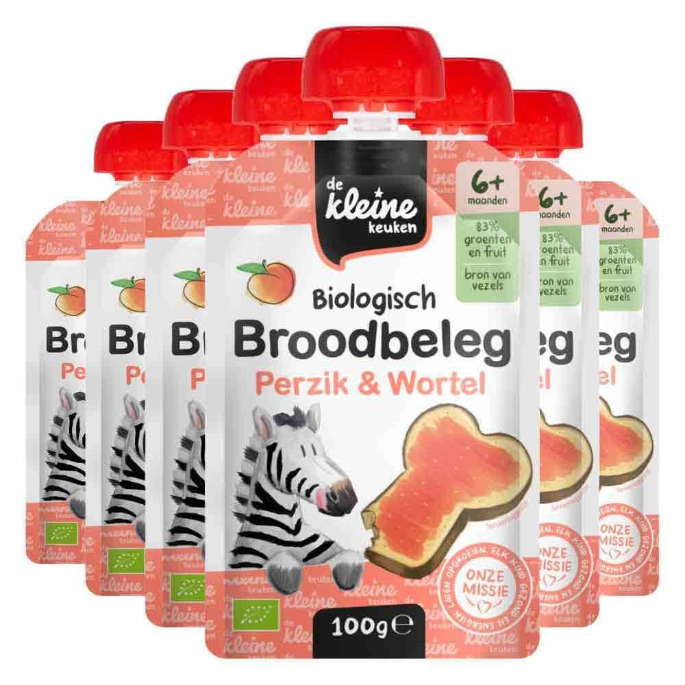 6x de Kleine Keuken Bio Broodbeleg Perzik&Wortel 100 gr