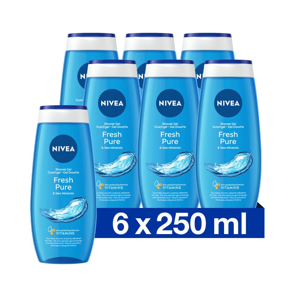 6x NIVEA Douchegel Fresh Pure 250 ml